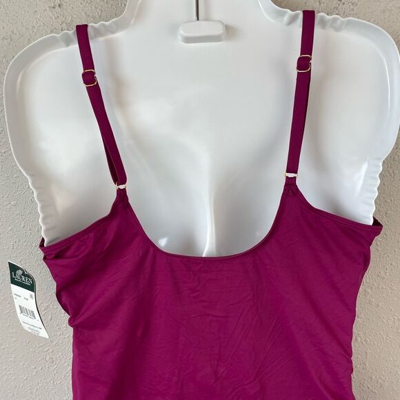 NWT Lauren Ralph Lauren Plum Tankini Top Size 14 - Picture 5 of 6